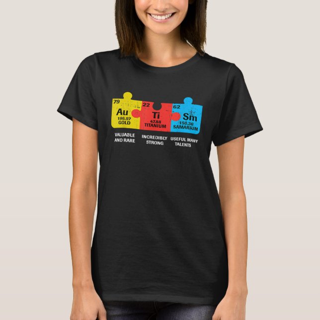 Autism Elements Periodic Table Awareness ASD Men W T Shirt (Framsida)