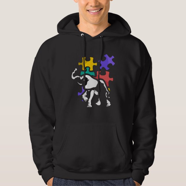 Autism elephant autiste support ASD Hoodie (Framsida)