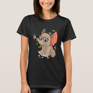 Autism Elephant Glasses Awareness Mamma Kids Autis T Shirt