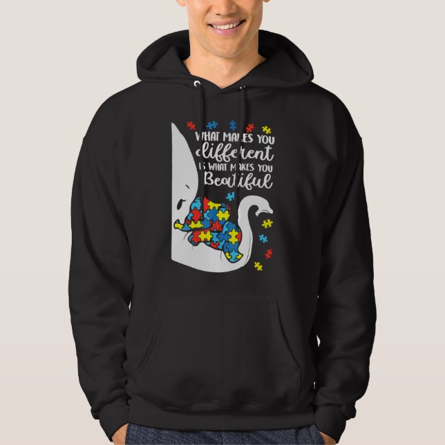 Autism Elephant Mamma, det som gör dig annorlunda  Hoodie (Framsida)