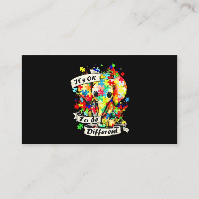 Autism Elephant pusslar på sin förmåga att vara an Visitkort (Framsida)