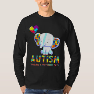 Autism Elephant Walking A Different Väg För barn T Shirt