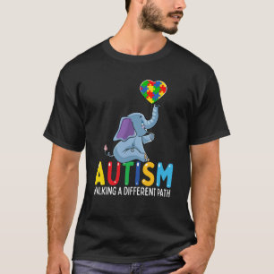 Autism Elephant Walking A Different Väg För barn T Shirt