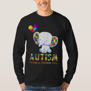 Autism Elephant Walking A Different Väg För barn T Shirt