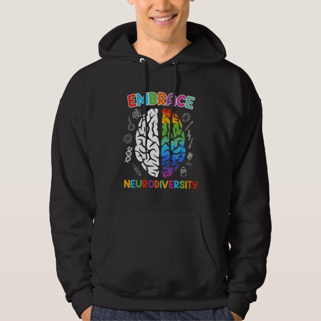 Autism Embrace Neurodiversity Autistics Awareness  Hoodie (Framsida)