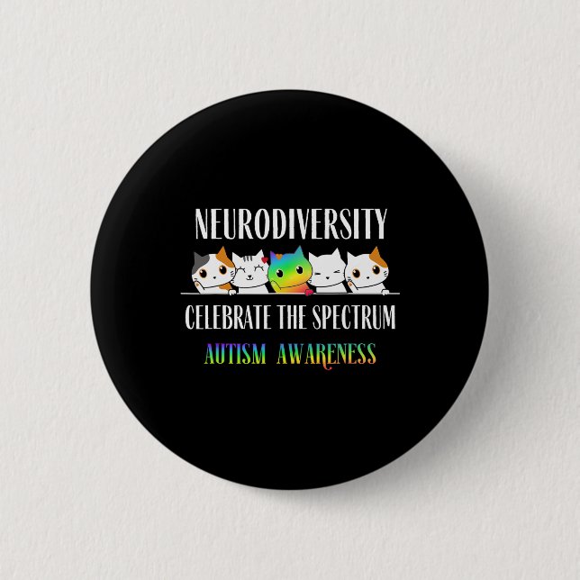 Autism Embrace Neurodiversity Celebrate Funny Spec Knapp (Framsida)