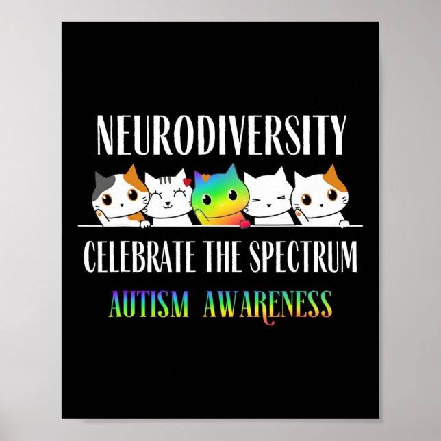 Autism Embrace Neurodiversity Celebrate Funny Spec Poster (Framsidan)