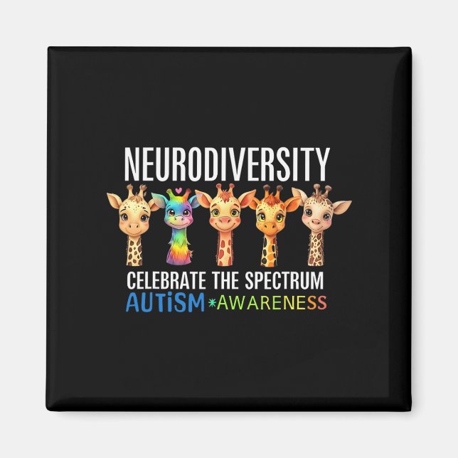 Autism Embrace Neurodiversity Firar Spectr Magnet (Framsidan)