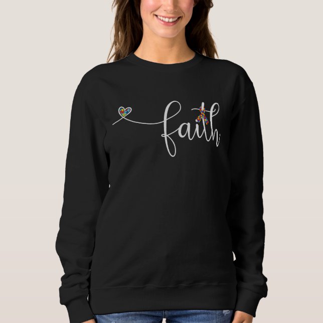 Autism Faith Cross Autism Autistic Autism Awarenes T Shirt (Framsida)
