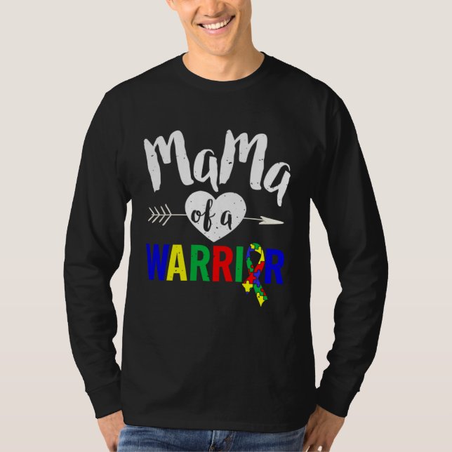 Autism Family  Mama Of A Warrior  Autism Women T Shirt (Framsida)