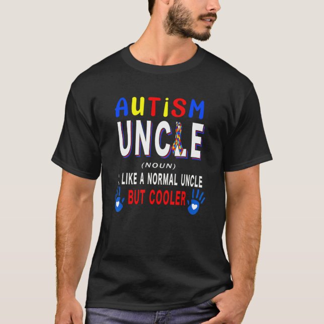 Autism Farbror Definition Cooler Stolt Autism Medv T Shirt (Framsida)
