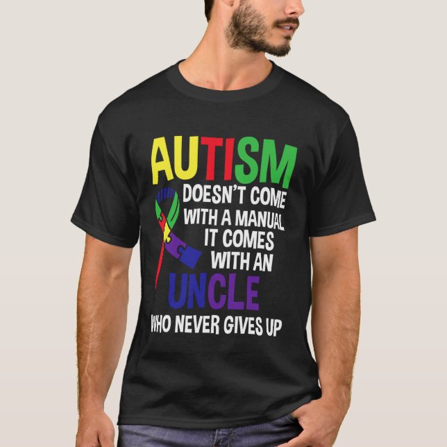 Autism Farbror Kläder - Fantastisk Farbror Design T Shirt (Framsida)