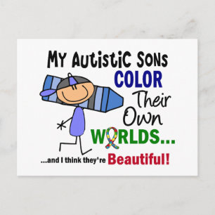 Autism FÄRG Sons EGNA Sons Vykort