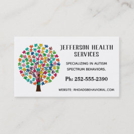 Autism Färgfull pusselpussel Träd Visitkort