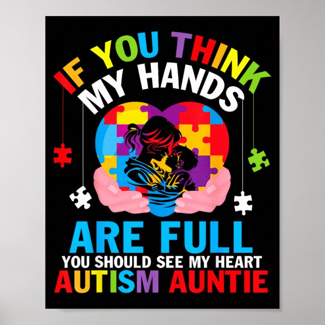 Autism Fasterbror Om Du Tror Att Mina Händer Är Fu Poster (Framsidan)