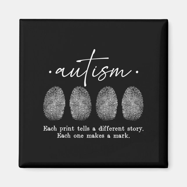Autism Fingerprint varje utskrift ger en annan pla Magnet (Framsidan)