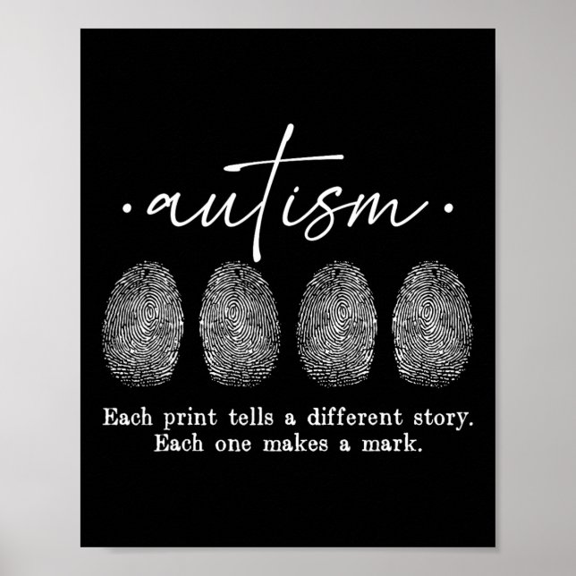 Autism Fingerprint varje utskrift ger en annan pla Poster (Framsidan)