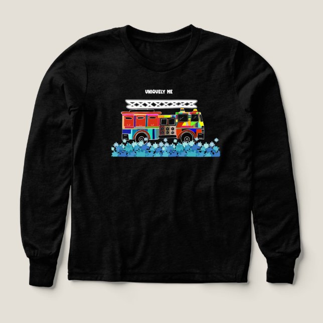 Autism Firelångtradarpuzzle delar T Shirt (Design framsida)