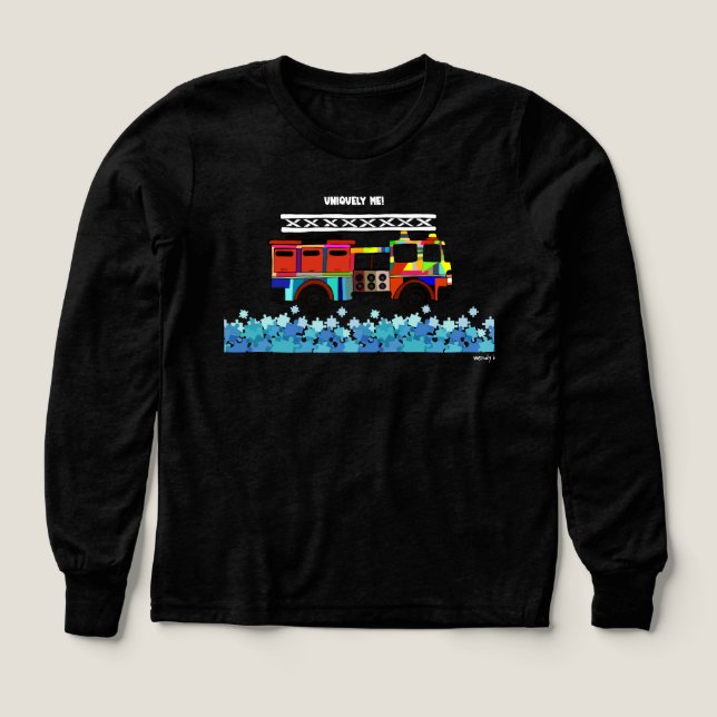 Autism Firelångtradarpuzzle delar T Shirt (Design framsida)