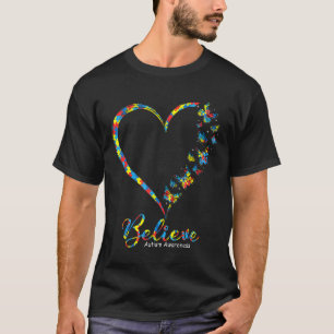 Autism-Fjäril Tro Autismmedvetandesnål T Shirt