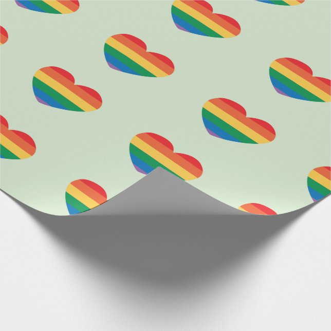 Autism Födelsedag Färgglada Regnbågs Hjärtan Sömlö Presentpapper (Hörn)