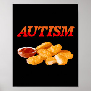Autism Food Älskare Chicken Nugget Foodie Poster