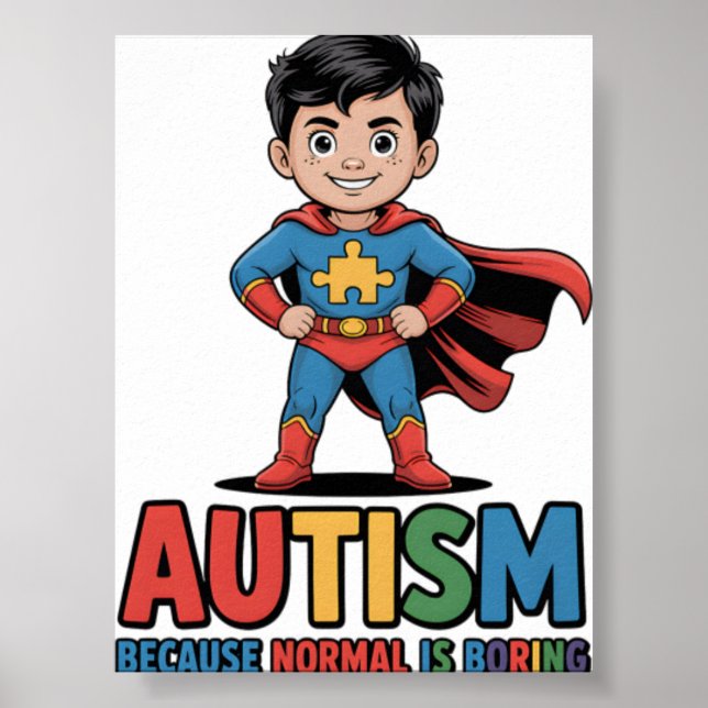 Autism För att det normala är tråkigt Superhjälte  Poster (Framsidan)