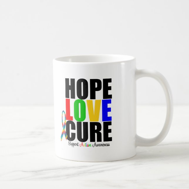 Autism för band för pussel för hoppkärlektro kaffemugg (Höger)