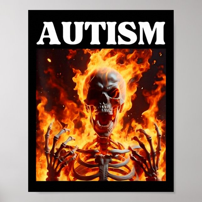 Autism Funny Cringe Edgy hårdhudeleton membran Fla Poster (Framsidan)