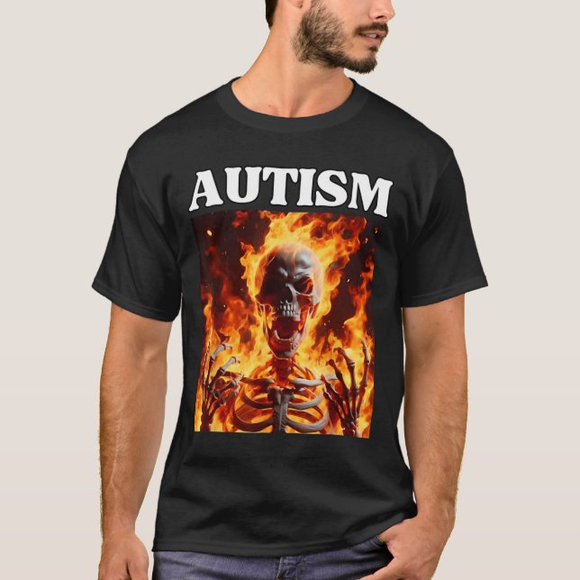 Autism Funny Cringe Edgy hårdhudeleton membran Fla T Shirt (Framsida)