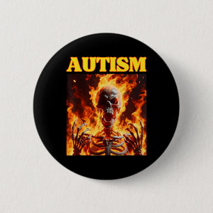 Autism Funny Cringe Hard Skeleton Meme Flames Knapp