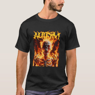 Autism Funny Cringe Hard Skeleton Meme Flames t Sh Shirt