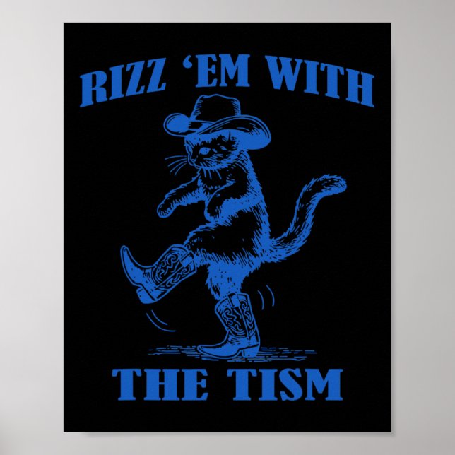Autism Funny Rizz Em Funny Cat Rizz Em med TI Poster (Framsidan)