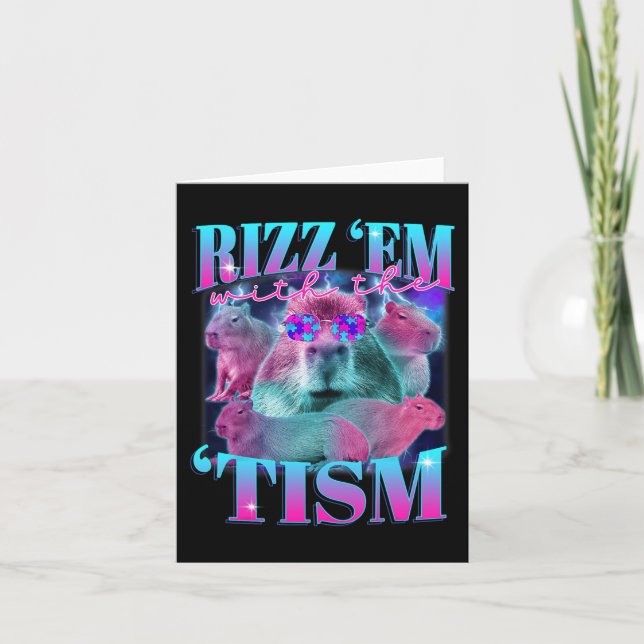Autism Funny Rizz m.fl. med Tism Capybyra Mema A Kort (Framsida)