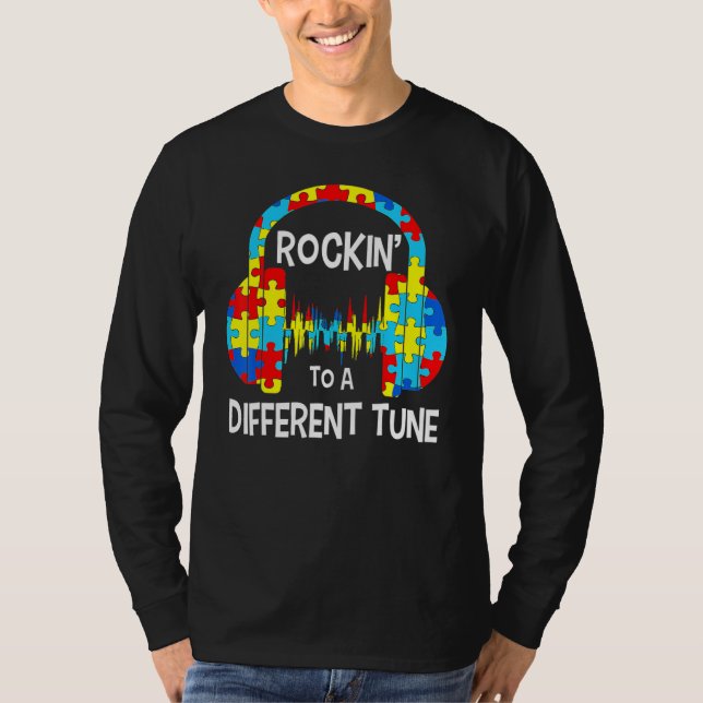 Autism Game  Rocking To A Different Tune For Gamer T Shirt (Framsida)