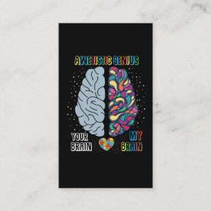 Autism Genius Heart Autistisk färgad hjärna Visitkort