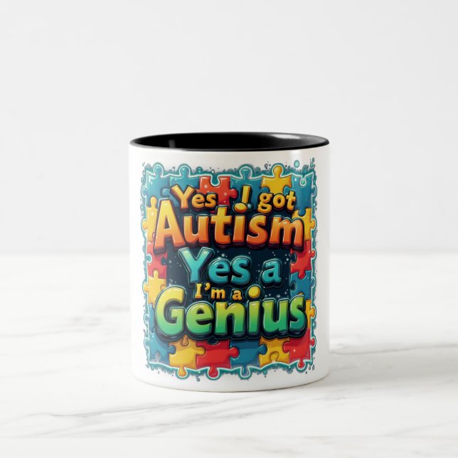 Autism Genius Två-Tonad Mugg (Center)