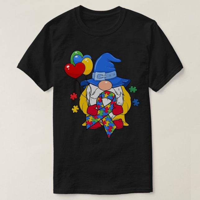 Autism Gnome Balloon ASD Autistic Awareness Specia T Shirt (Design framsida)