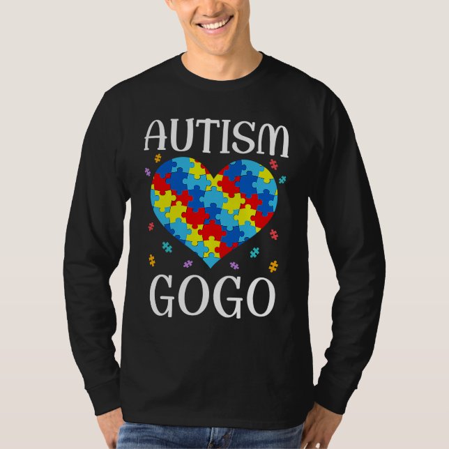 Autism Gogo Matching Family Heart Autism Awareness T Shirt (Framsida)