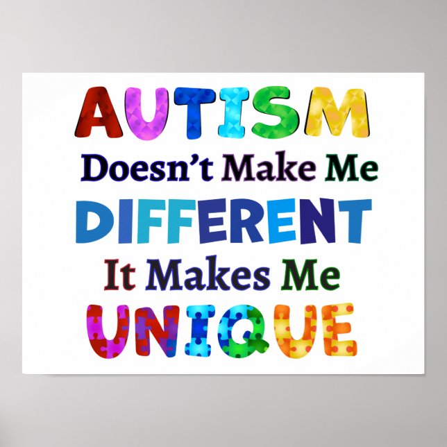 AUTISM gör mig UNIK Poster (Framsidan)