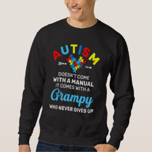 Autism Grampy som aldrig Ge upp medvetenheten om a Lång Ärmad Tröja