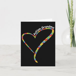Autism Grandma Autism Awareness Puzzle Biet Heart Kort