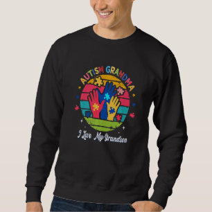 Autism Grandma I Kärlek Min morson Autism Awarenes Lång Ärmad Tröja