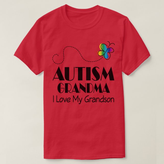 Autism Grandma I Kärlek Min morson T Shirt (Design framsida)