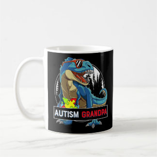 Autism Grandpa Dinosaur Puzzle Biet Autism Awaren Kaffemugg