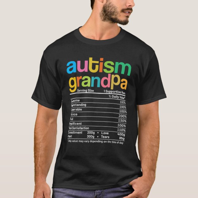 Autism Grandpa Facts Autism Awareness Gr T Shirt (Framsida)