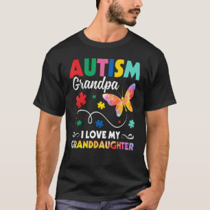 Autism Grandpa I Kärlek Min mordotter Butterfly T Shirt