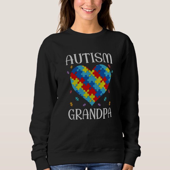 Autism Grandpa Matching Family Heart Autism Awaren T Shirt (Framsida)