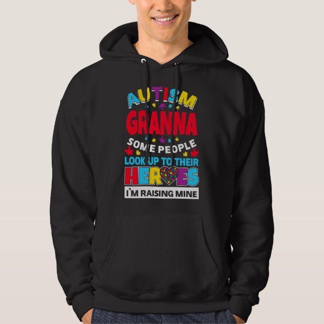 Autism Granna Folket vaknar upp sina hjältar Stign Hoodie (Framsida)