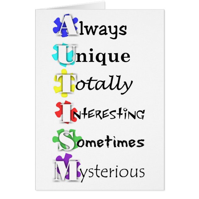 autism hälsningskort (Framsidan)